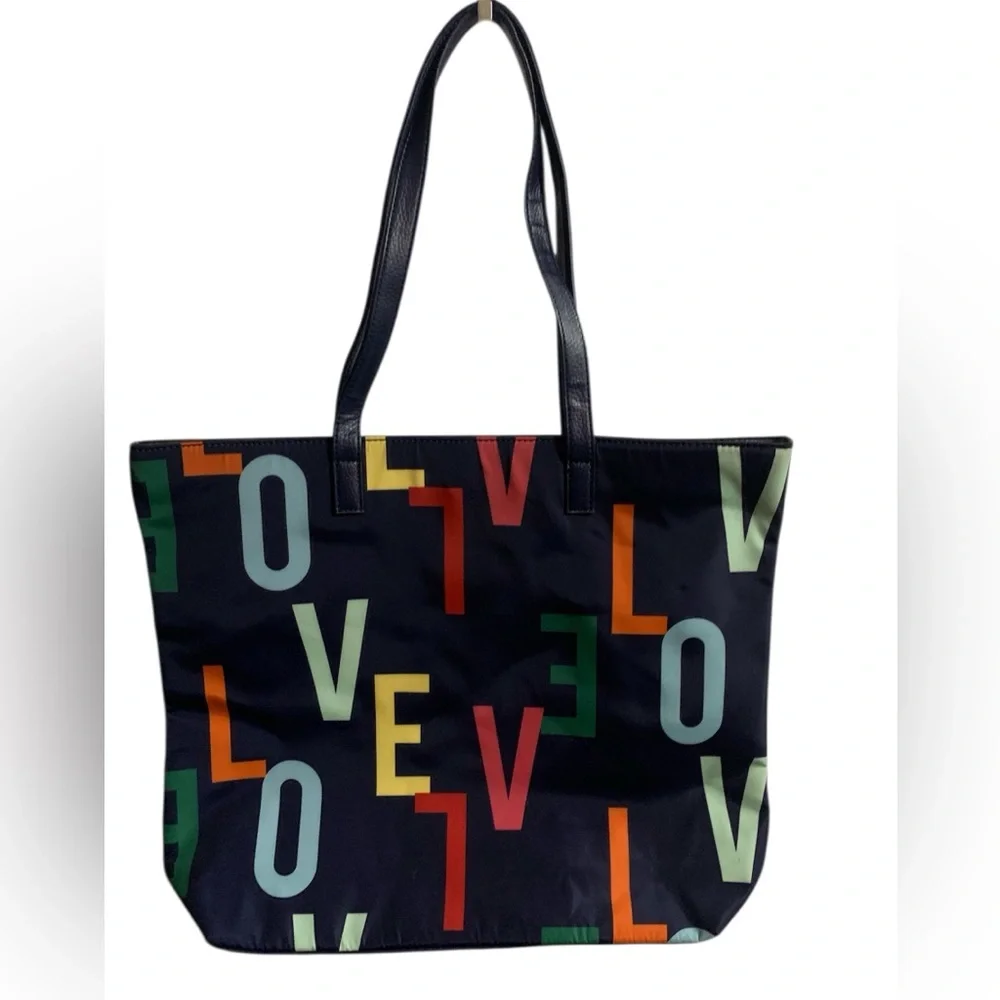 New York & Company Black Tote with Multicolor Letter Design - Picture 3 of 6